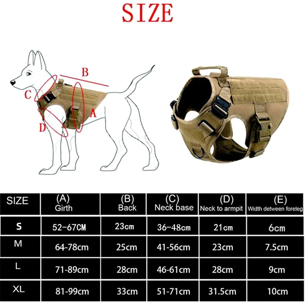 Heat-resistant Durable Nylon Tactical Service Dog Harness