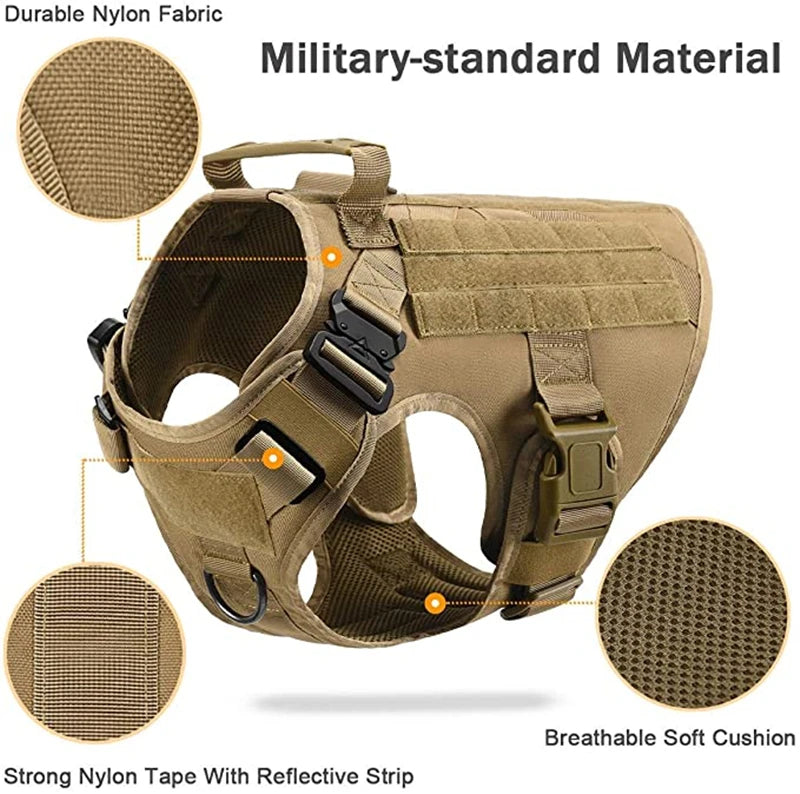 Heat-resistant Durable Nylon Tactical Service Dog Harness