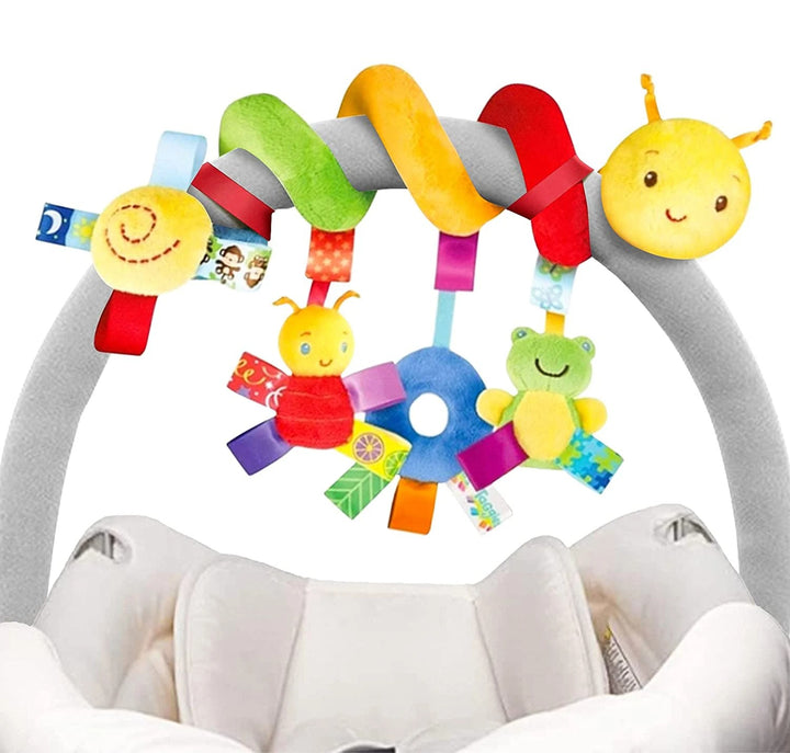 Baby Hanging Car Seat Toys Plush Activity Hanging Stroller Toys with BB