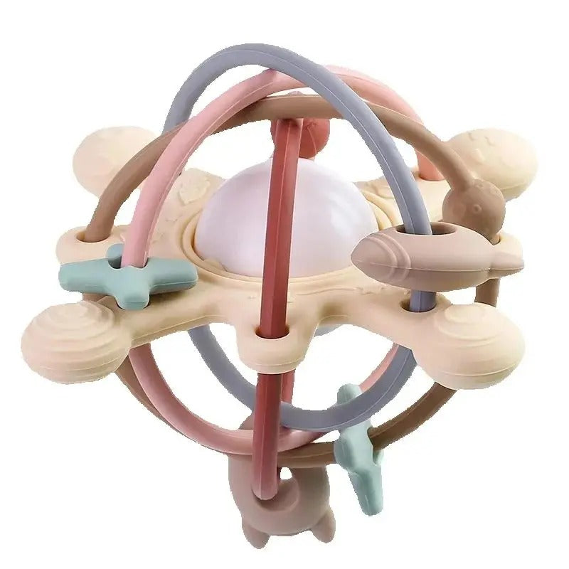 Rattle & Sensory Teether Bed Bell Silicone Montessori Ball Newborn Baby