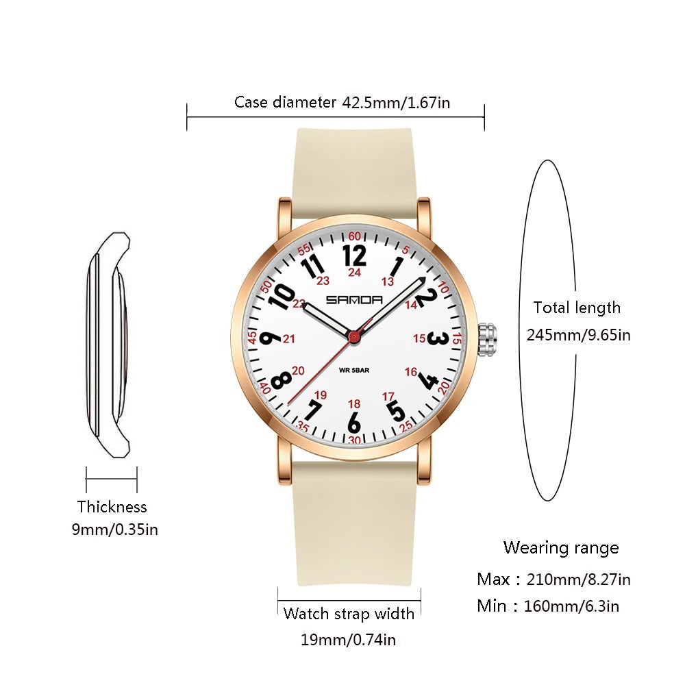 Soft silicone strap Designer Quartz Watch For Woman