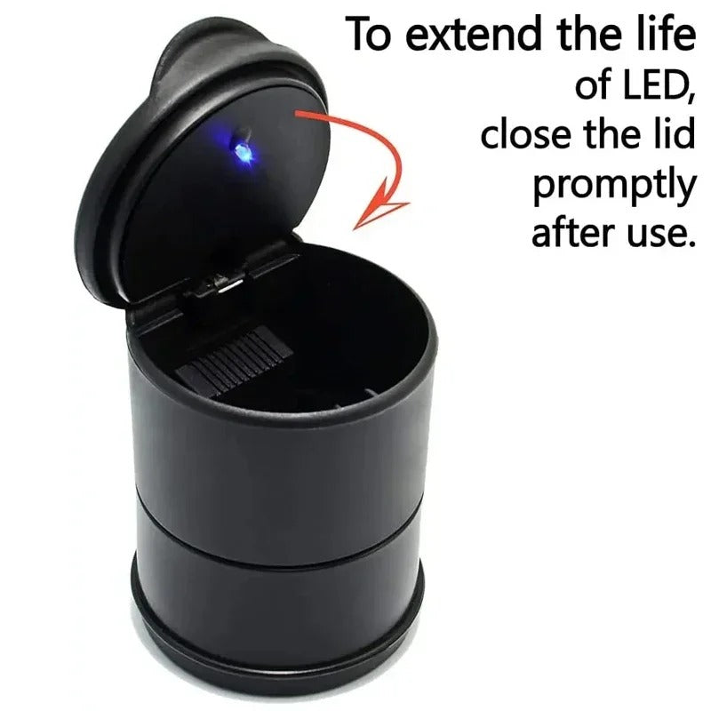 Portable Car LED Ashtray Garbage Storage Cup Cigarette Ashtray