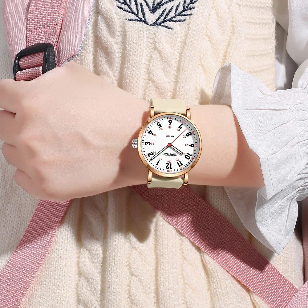 Soft silicone strap Designer Quartz Watch For Woman