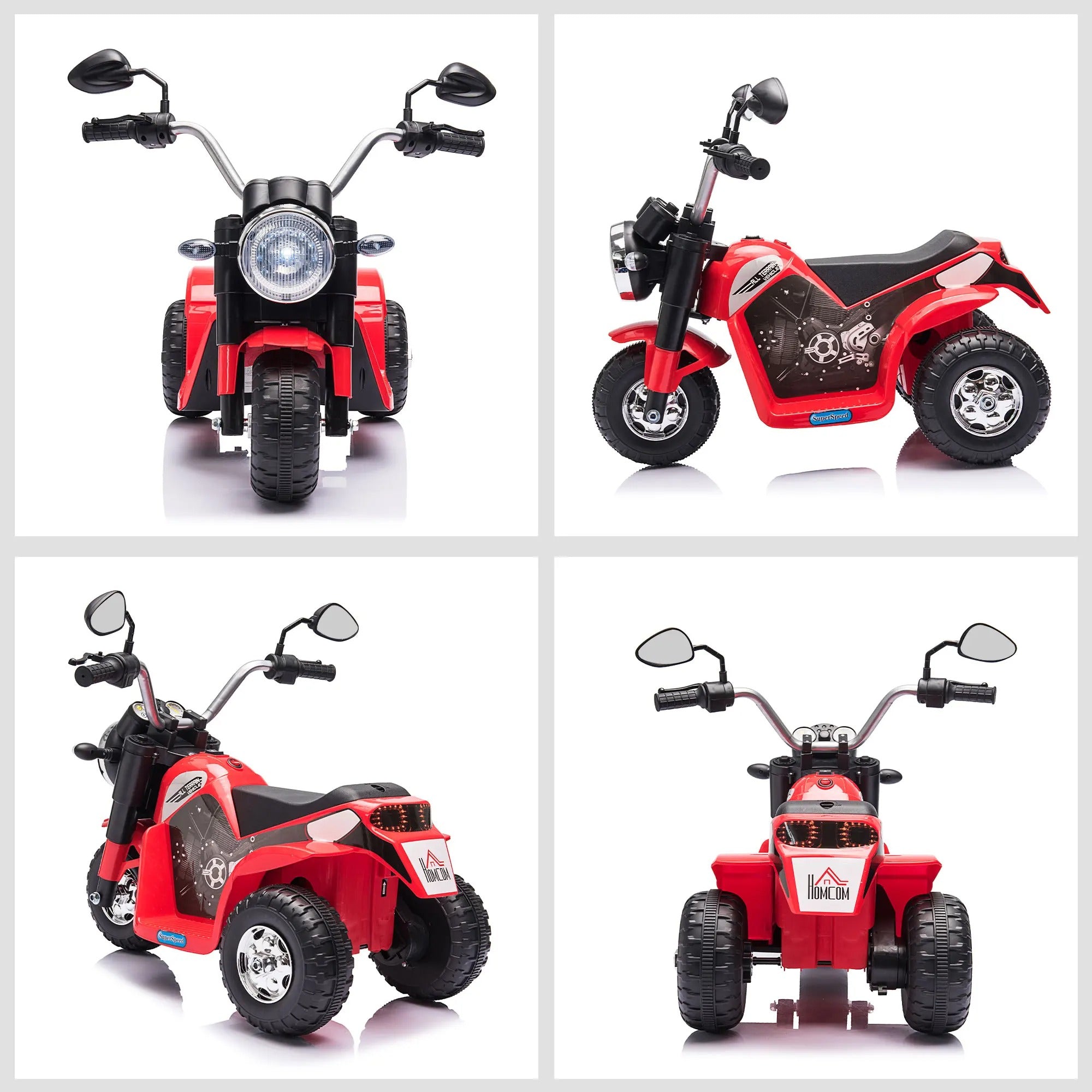 HOMCOM Kids 6V Electric Motorcycle Ride-On Toy Battery