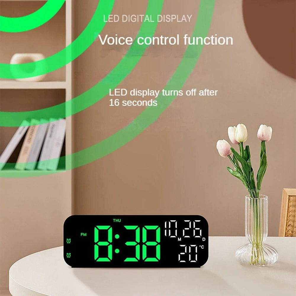 Digital Alarm Clock Temperature and Date Week Display Night Mode