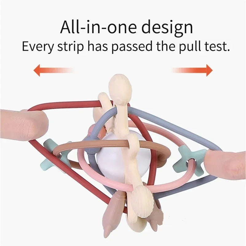 Rattle & Sensory Teether Bed Bell Silicone Montessori Ball Newborn Baby